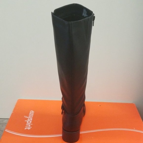 Easy Spirit Nadette Black Leather Long Boots - Picture 2 of 6